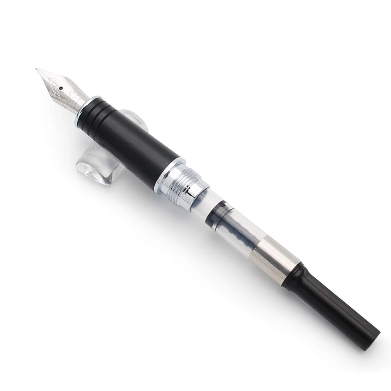Jinhao 997 Luxury Grey Solid Metal Fountain Pen – Fine Nib, Silver Arrow Clip, Includes Ink Converter - Image 5
