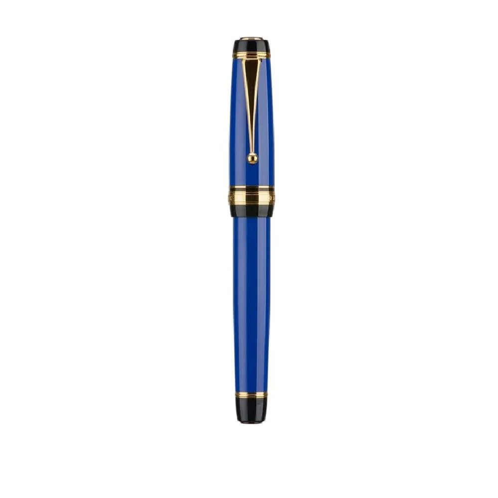 Jinhao Blue Fountain Pen - Fine Nib, Oversized Metal Body, Gold Trim & Clip - Image 4