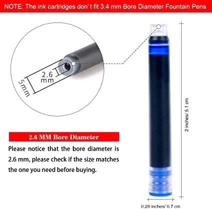 Jinhao Fountain Pen Ink Cartridges Refills – 2.6mm Bore Diameter, 80 Pcs Black Ink Cartridges for Jinhao & Baoer Pens, Ideal for School & Office Use - Image 5