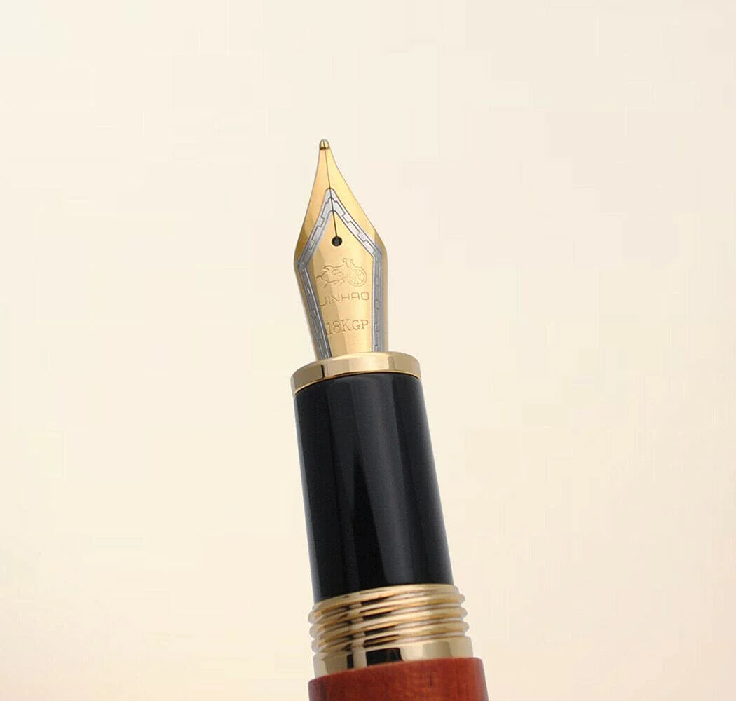 Jinhao Heritage 9056 Rosewood Wood Fountain Pen, Antique Natural Finish, Fine Nib with Refillable Ink Converter - Image 3