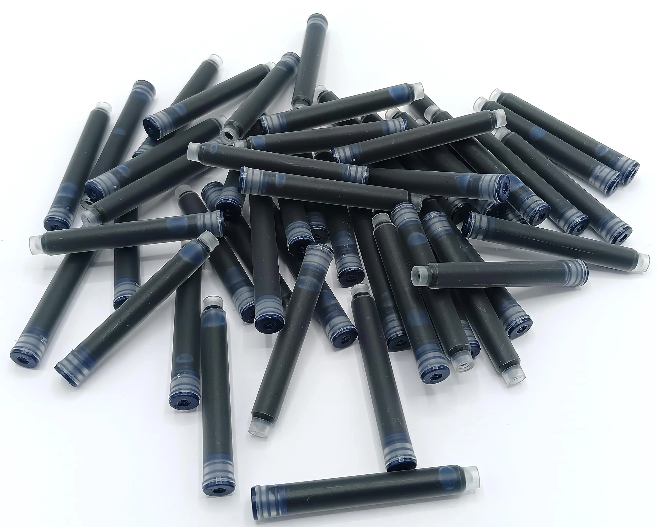 Jinhao Ink Cartridges Refills, Disposable and Universal – 3.4mm Bore Diameter 50Pcs Ink Cartridges Jar for School, Student, and Office (Blue Black) - Image 2