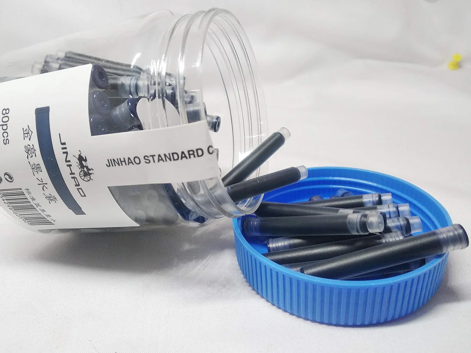 Jinhao International Standard Fountain Pen Ink Cartridges Refills – 80 Pcs (Blue-Black) Bottled, Smooth Flow, Long-Lasting Writing, Easy to Use and Carry - Image 2