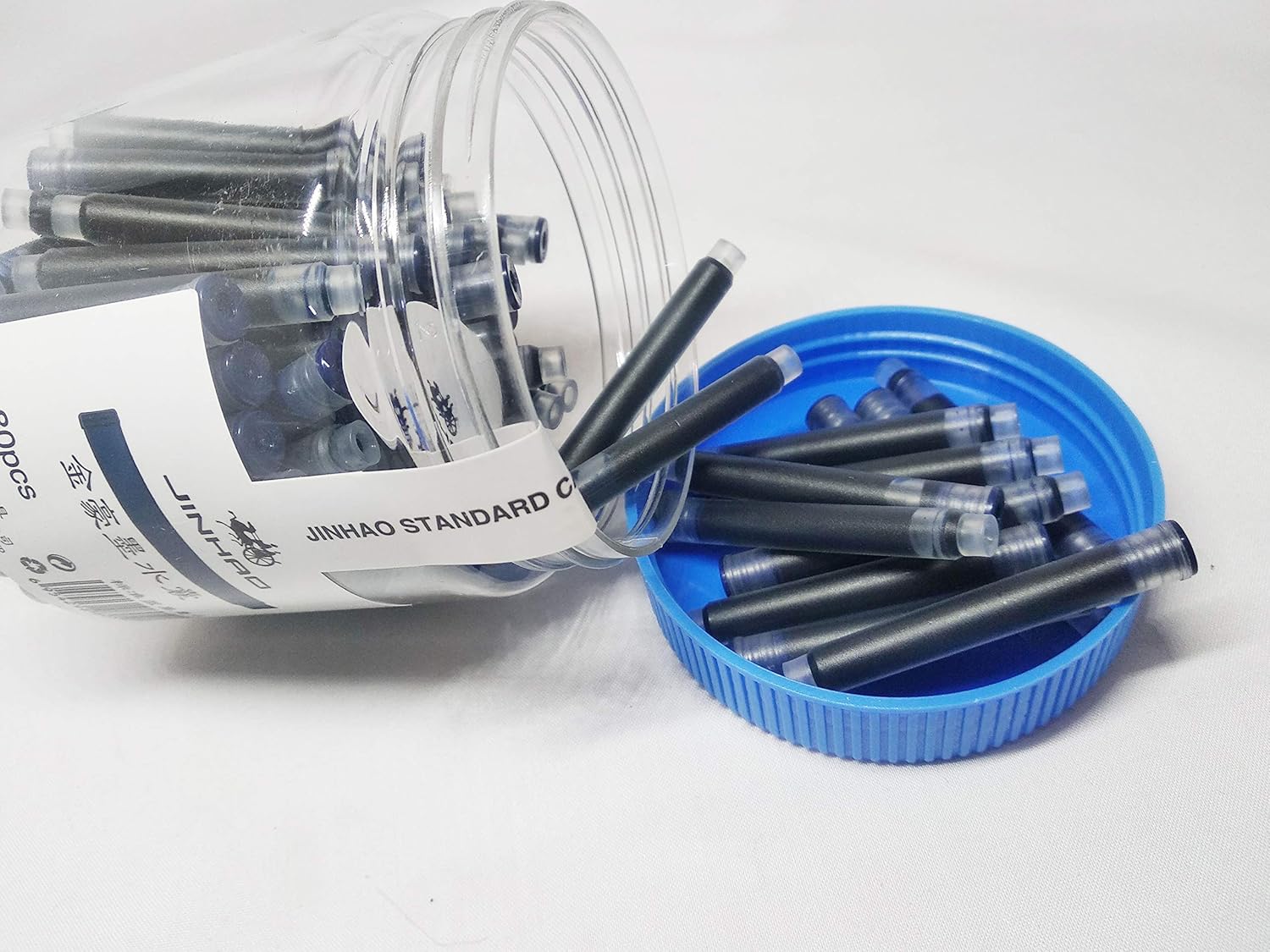 Jinhao International Standard Fountain Pen Ink Cartridges Refills – 80 Pcs (Blue-Black) Bottled, Smooth Flow, Long-Lasting Writing, Easy to Use and Carry - Image 3