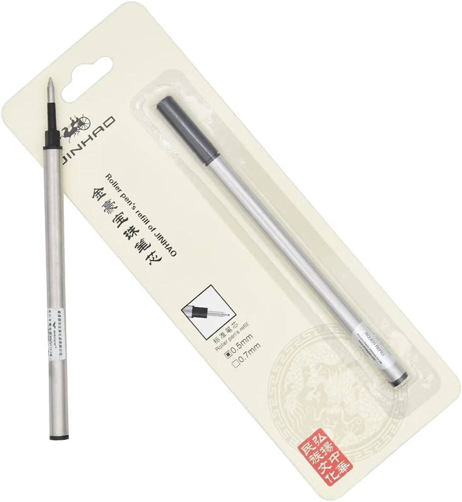 Jinhao Rollerball Pen Refills – Set of 5 Black Spiral Ink Refills (0.5mm) – Compatible with Jinhao, Baoer & Other Standard Rollerball Pens - Image 2