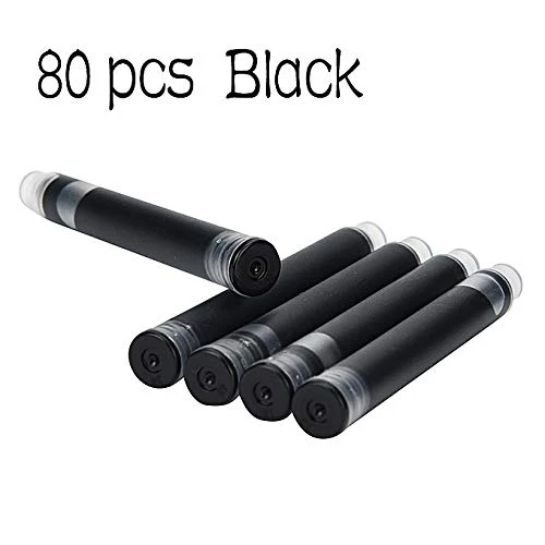 Jinhao Standard Fountain Pen Ink Cartridges Refills – 80 Pcs (Black) Bottled, Smooth Flow, Long-Lasting Writing, Ideal for Jinhao & Baoer Pens - Image 3
