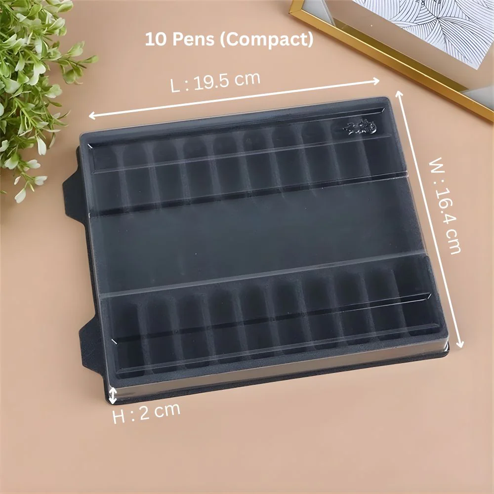 Jinhao Transparent Plastic Pen Storage Box – Durable Pen Case for Fountain Pens, Ballpoint Pens & Pencils | Elegant Display & Protection (1 Pc) – Available in 3 Sizes - Image 2