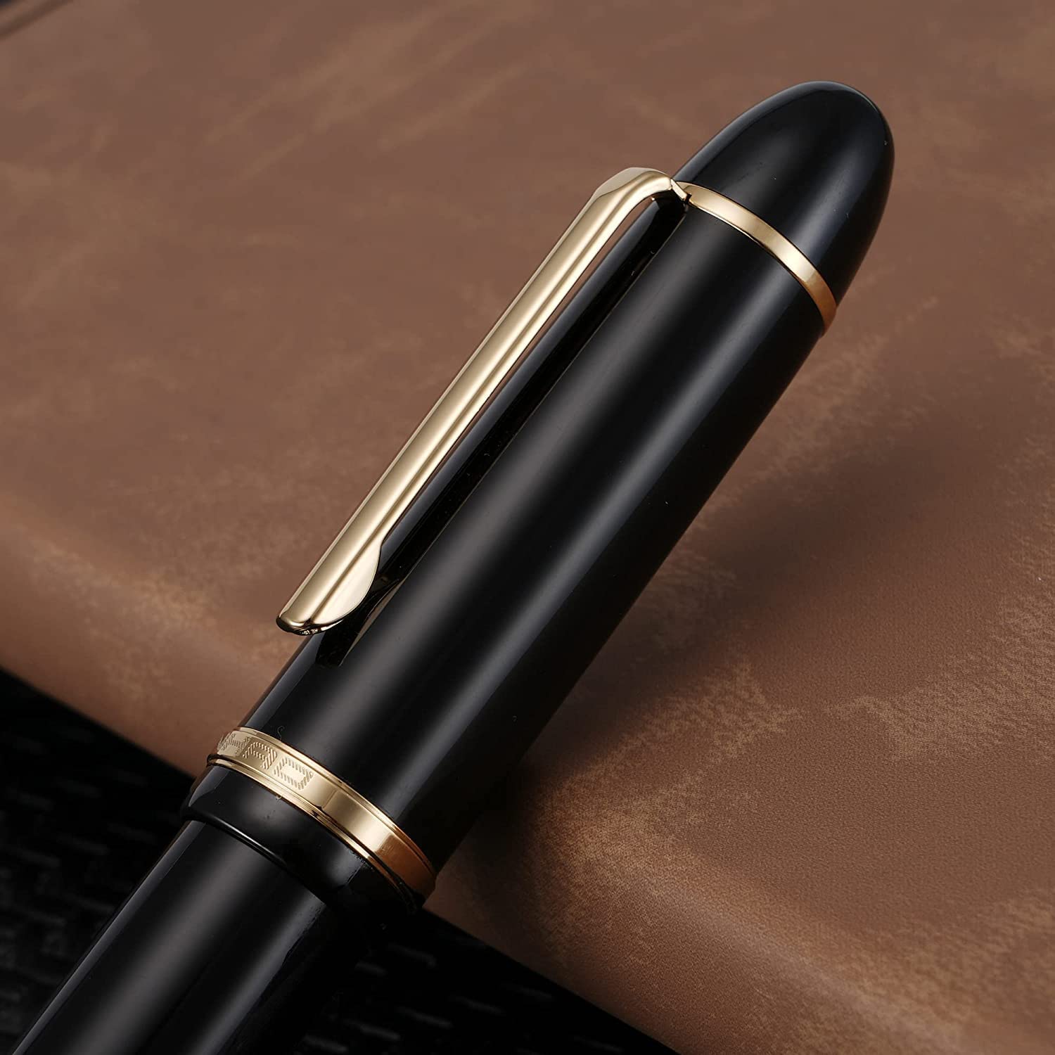 Jinhao X159 Black Fountain Pen – Extra Fine, Fine Nib Options, Gold Clip, Big Size Acrylic Pen with Converter - Image 2