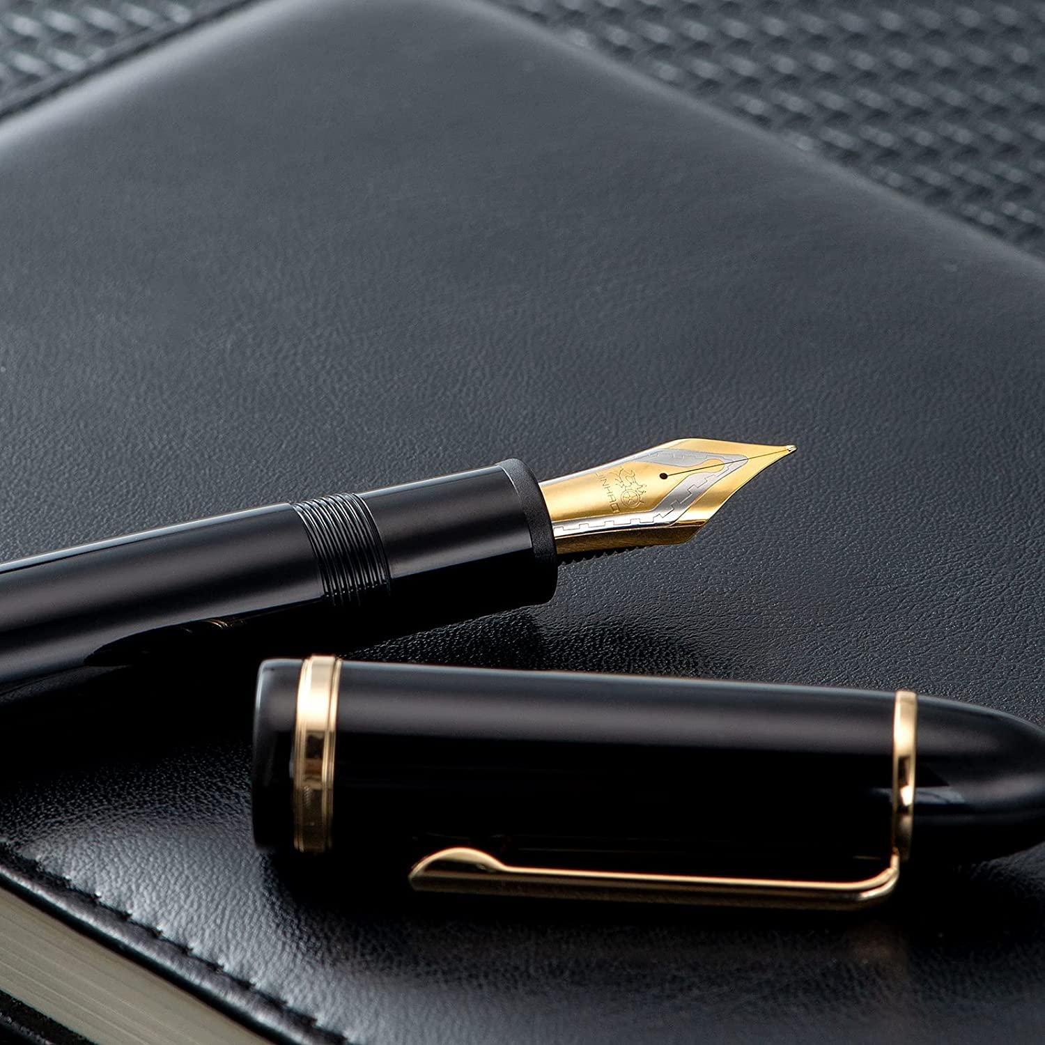 Jinhao X159 Black Fountain Pen – Extra Fine, Fine Nib Options, Gold Clip, Big Size Acrylic Pen with Converter - Image 4