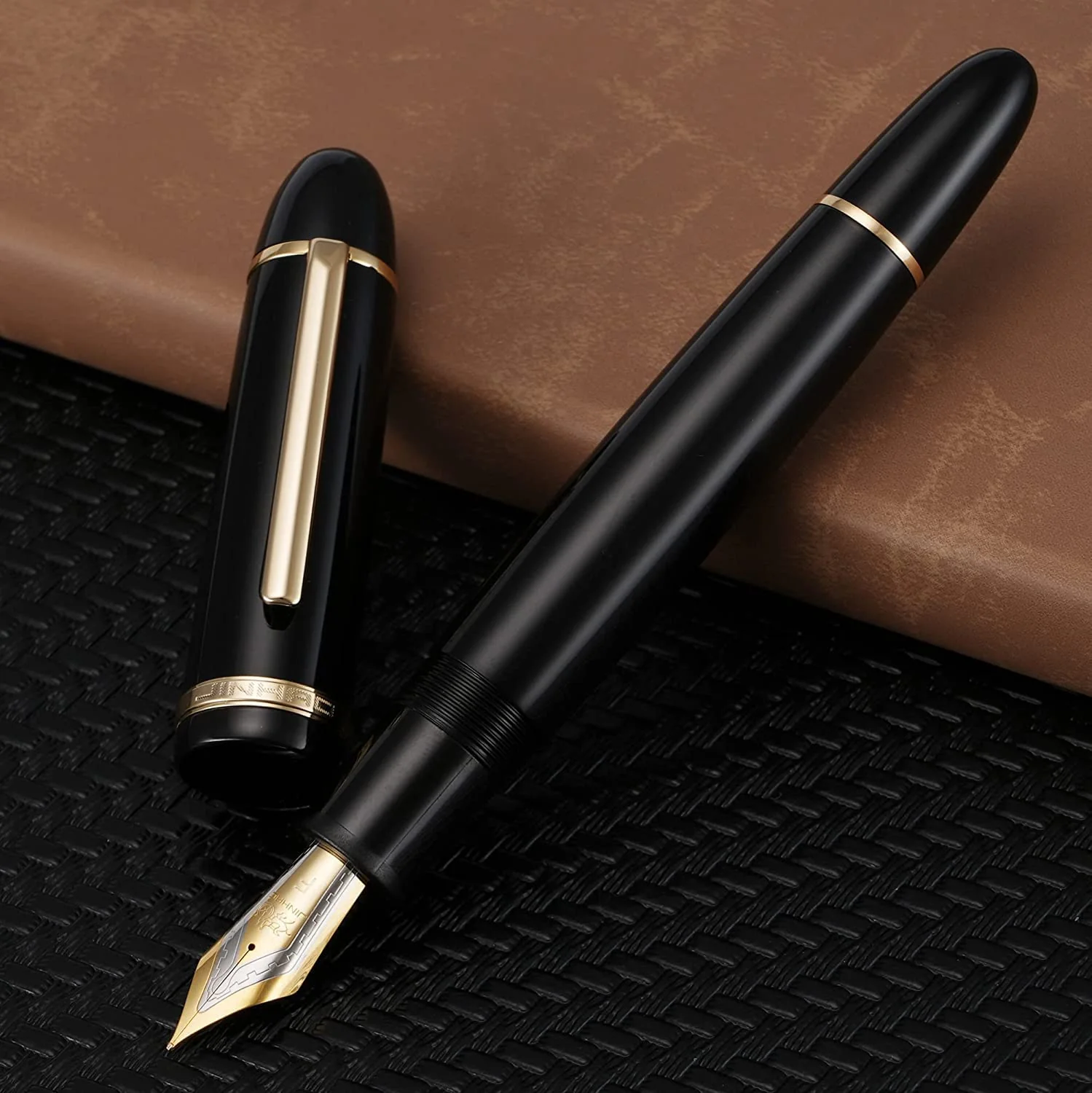Jinhao X159 Black Fountain Pen – Extra Fine, Fine Nib Options, Gold Clip, Big Size Acrylic Pen with Converter - Image 6