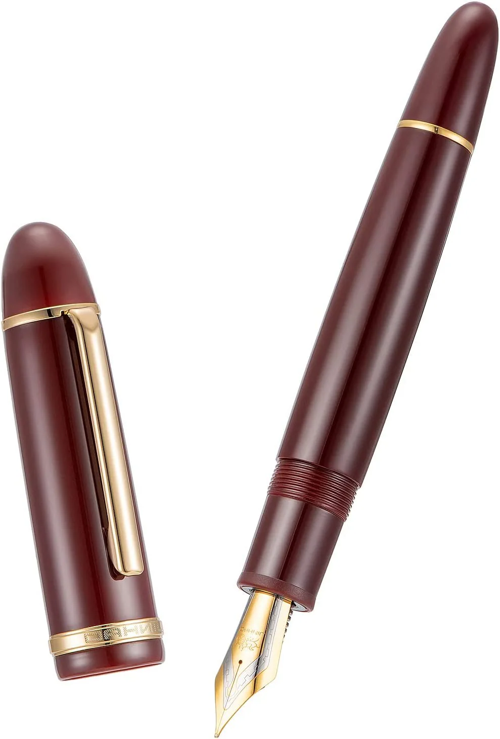 Jinhao X159 Maroon Fountain Pen – Fine Nib Options, Gold Clip, Big Size Acrylic Pen with Converter - Image 6