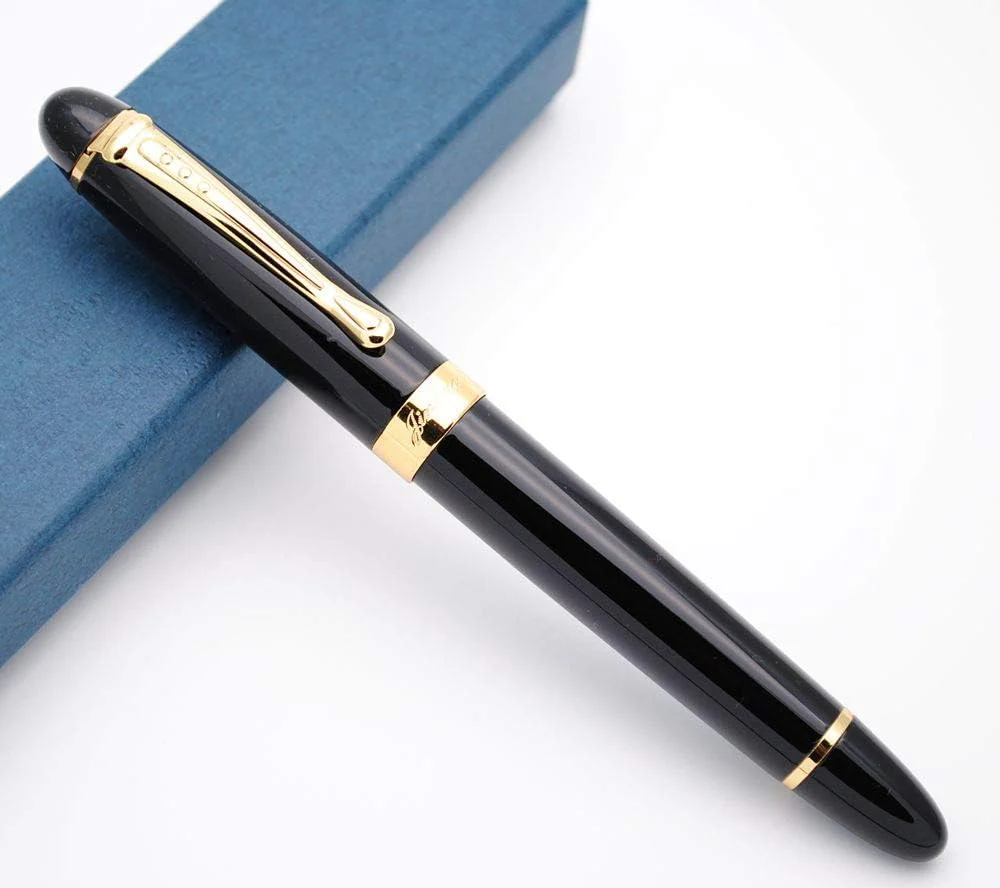 Jinhao X450 Fountain Pen – Black Color, Gold Trim, Medium Nib Options, Elegant Writing Instrument - Image 2