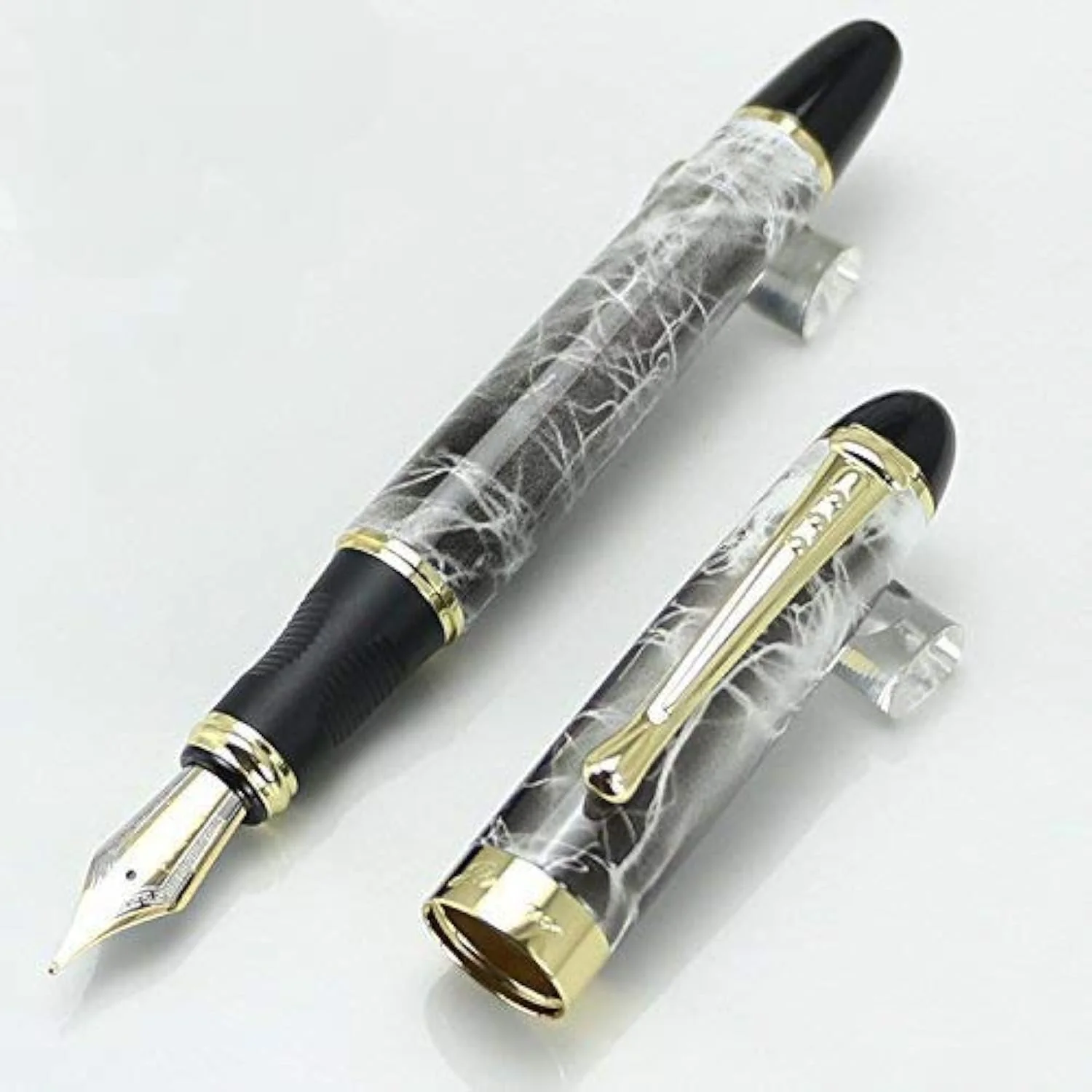 Jinhao X450 Fountain Pen – Marble Black Color, Gold Trim, Medium , Elegant Writing Instrument - Image 2