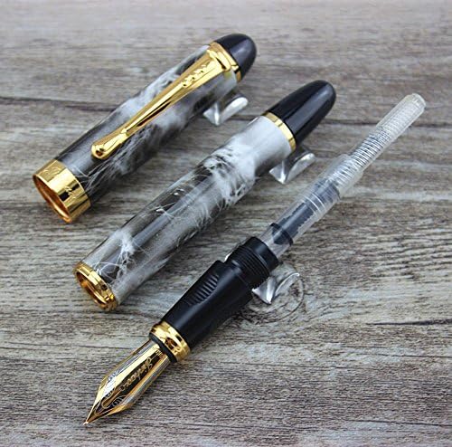 Jinhao X450 Fountain Pen – Marble Black Color, Gold Trim, Medium , Elegant Writing Instrument - Image 3