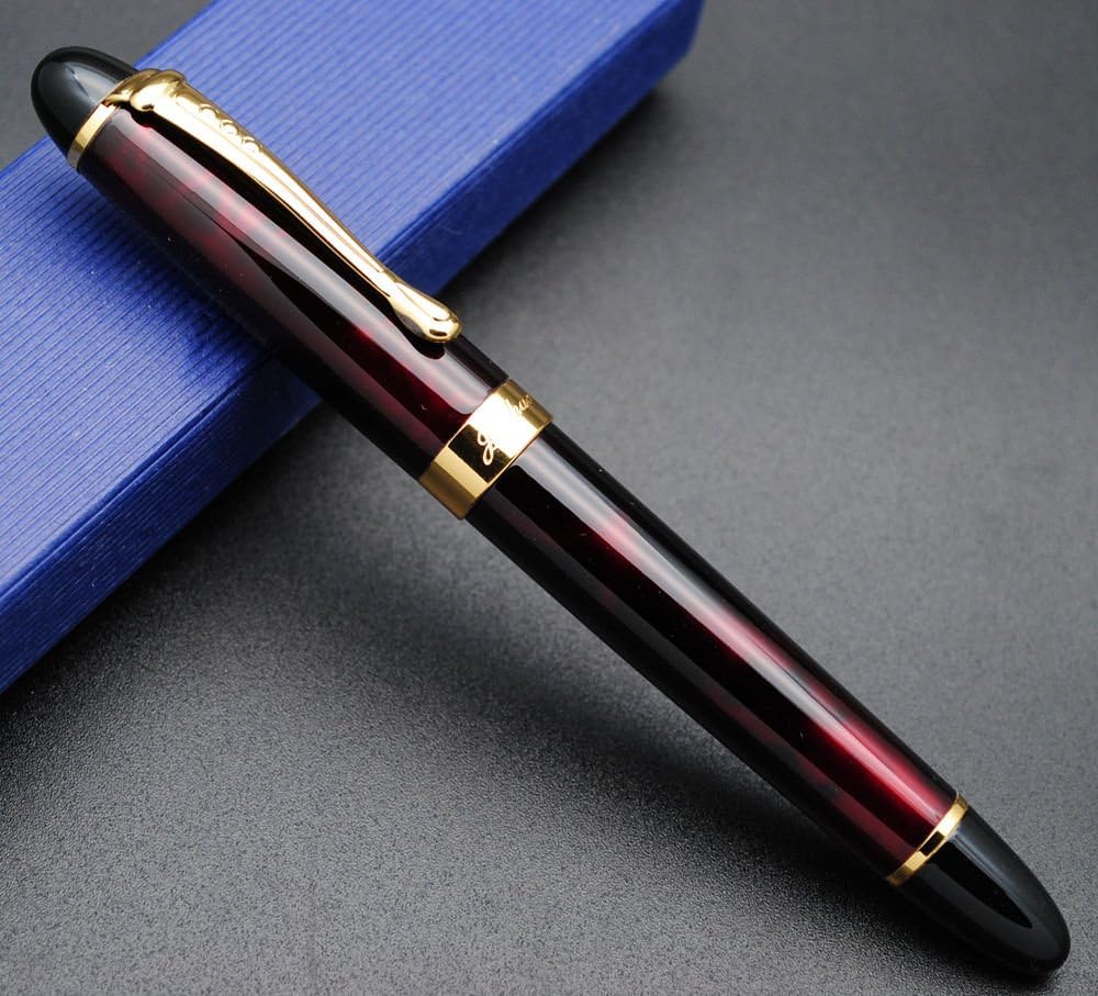 Jinhao X450 Fountain Pen – Red Ice Color, Gold Trim, Medium & Broad Nib Options, Elegant Writing Instrument - Image 5