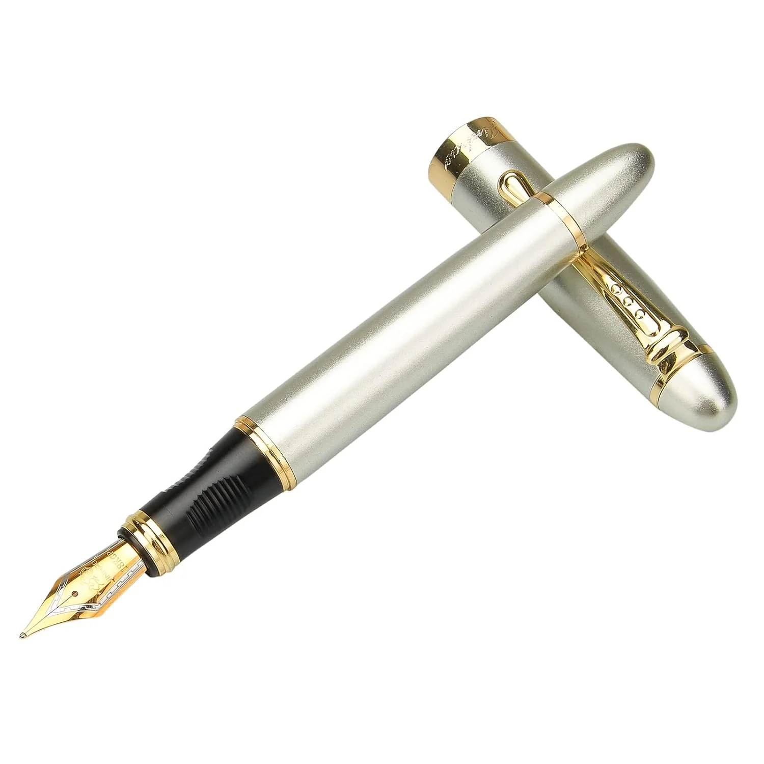 Jinhao X450 Fountain Pen – Shine Silver Color, Gold Trim, Medium , Elegant Writing Instrument - Image 2