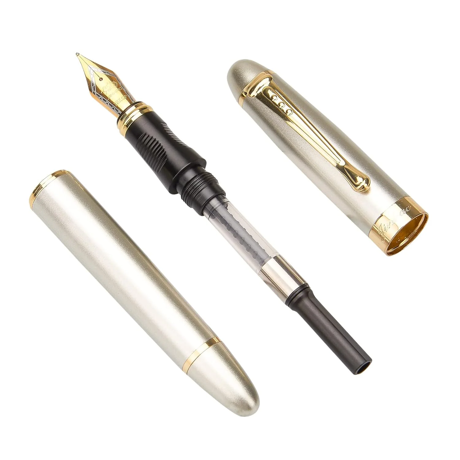 Jinhao X450 Fountain Pen – Shine Silver Color, Gold Trim, Medium , Elegant Writing Instrument - Image 3