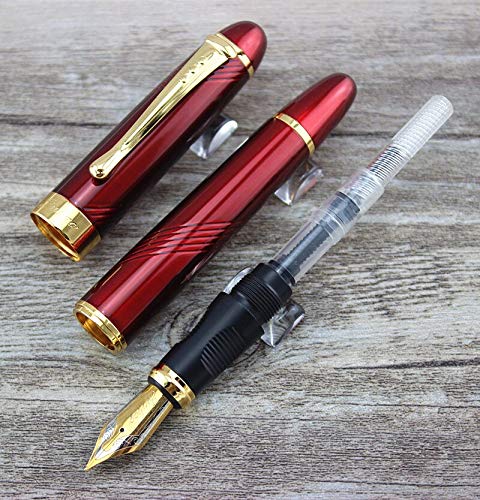Jinhao X450 Fountain Pen – Spiral Red Color, Gold Trim, Medium Nib Options, Elegant Writing Instrument - Image 3