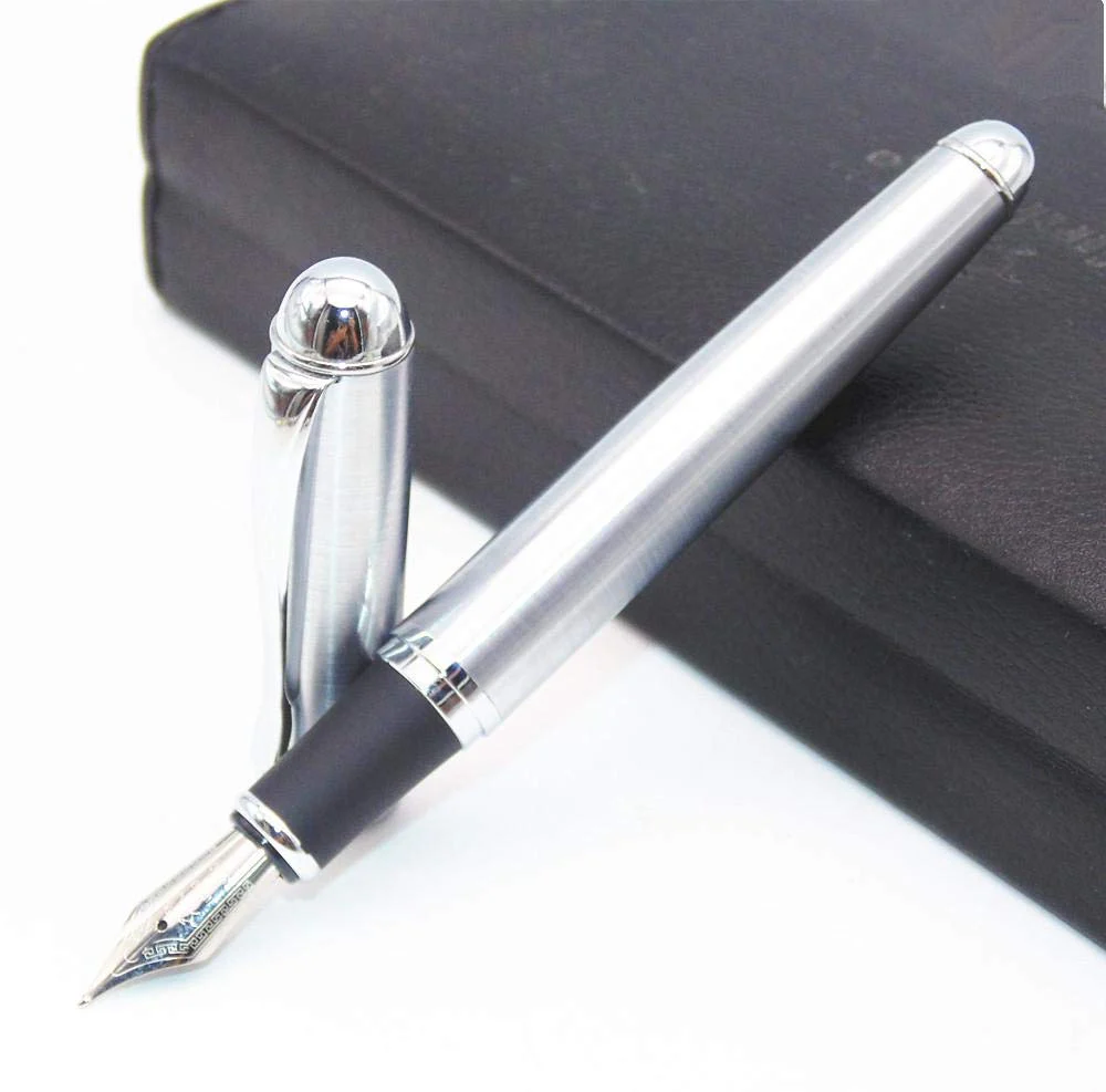 Jinhao X750 Fountain Pen – Steel Finish with Silver Trim,  Medium Nib, Elegant Writing Instrument - Image 2