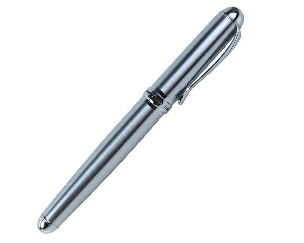 Jinhao X750 Fountain Pen – Steel Finish with Silver Trim,  Medium Nib, Elegant Writing Instrument - Image 4