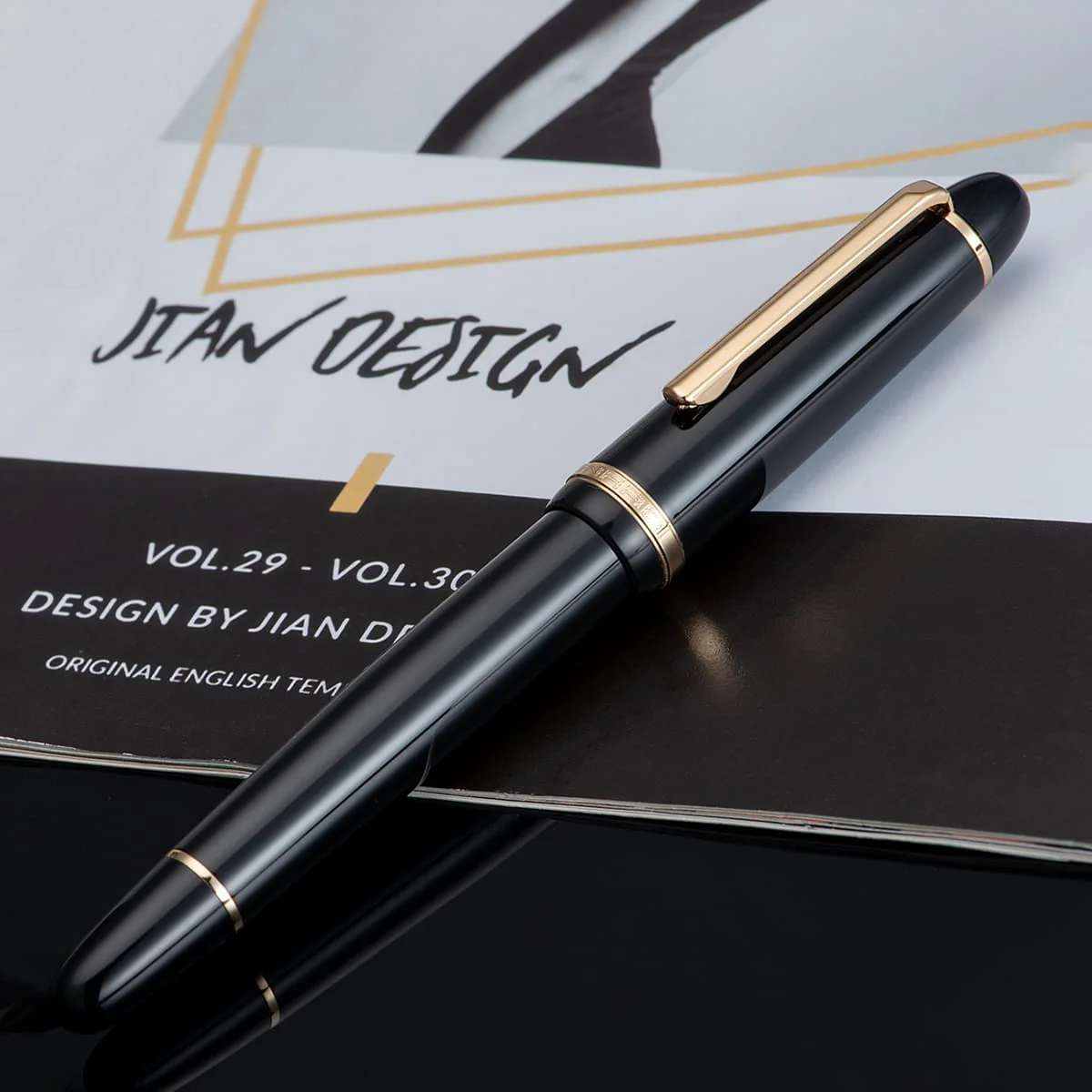 Jinhao X850 Fine Nib Fountain Pen – Black with Gold Clip, Includes Converter for Easy Refilling, Elegant Writing Instrument - Image 4
