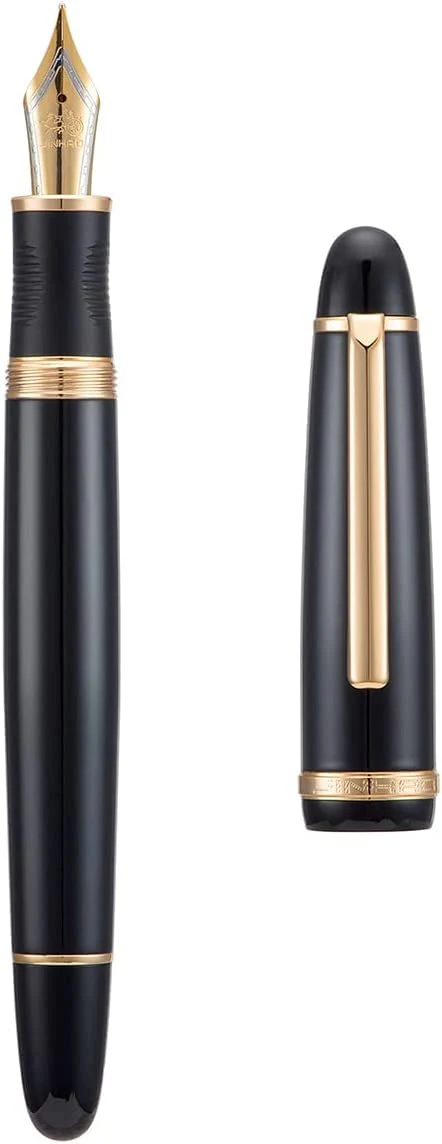 Jinhao X850 Fine Nib Fountain Pen – Black with Gold Clip, Includes Converter for Easy Refilling, Elegant Writing Instrument - Image 5