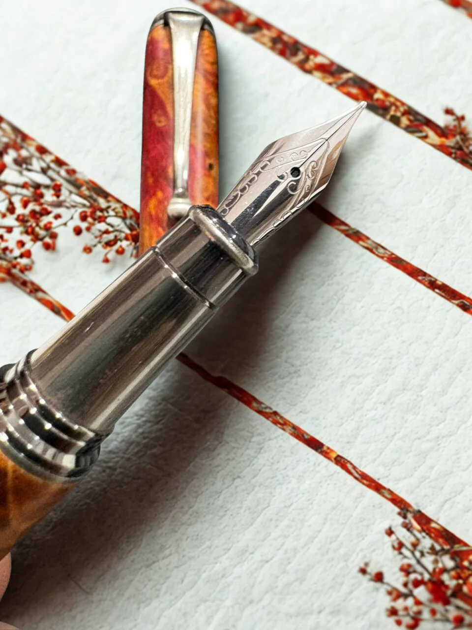 Jinxian Stable Wood & Copper Rod Metal Fountain Pen - Image 2