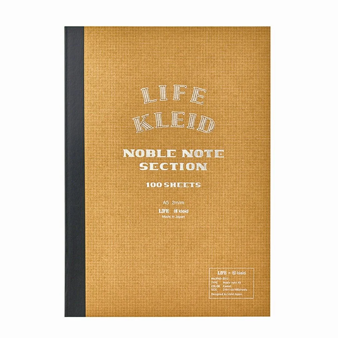 LIFE x Kleid Noble Notebook – A5 Size, 2 mm Graph, 200 Pages, White Acid-Free Fountain Pen Friendly Paper, Softcover Camel Brown - Image 5