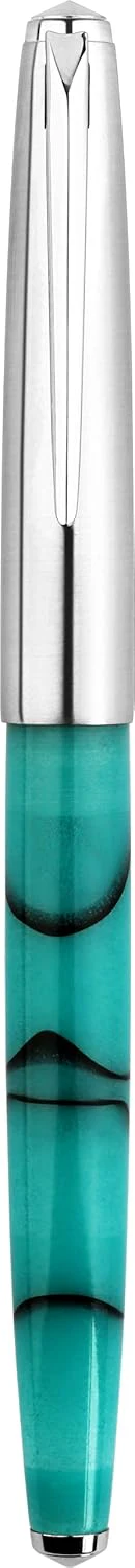 Moonman 101 Acrylic Celluloid Fountain Pen Hooded Fine Nib 0.5mm with Stainless Steel Cap - Turquoise - Image 3