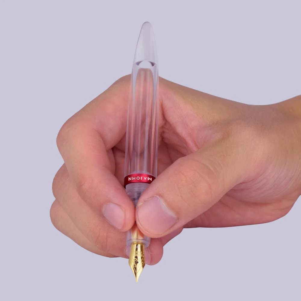 Moonman M2 Fountain Pen, 0.38 MM Extra Fine NIb Clear Transparent Acrylic, Eye Dropper Filling, Writing Calligraphy Pen Gift Set - Image 5