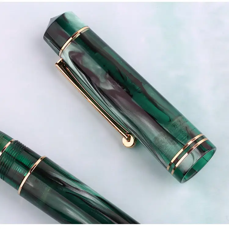 Moonman M800 Green Acrylic Fountain Pen, Fine Nib with Converter and Pen Box Set - Image 4