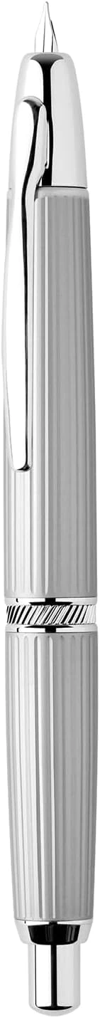 Moonman A1 Retractable Fountain Pen with Box, Press Extra Fine Nib Metal White Stripe Ink Pen with Converter Writing Set (With Clip Version) - Image 2
