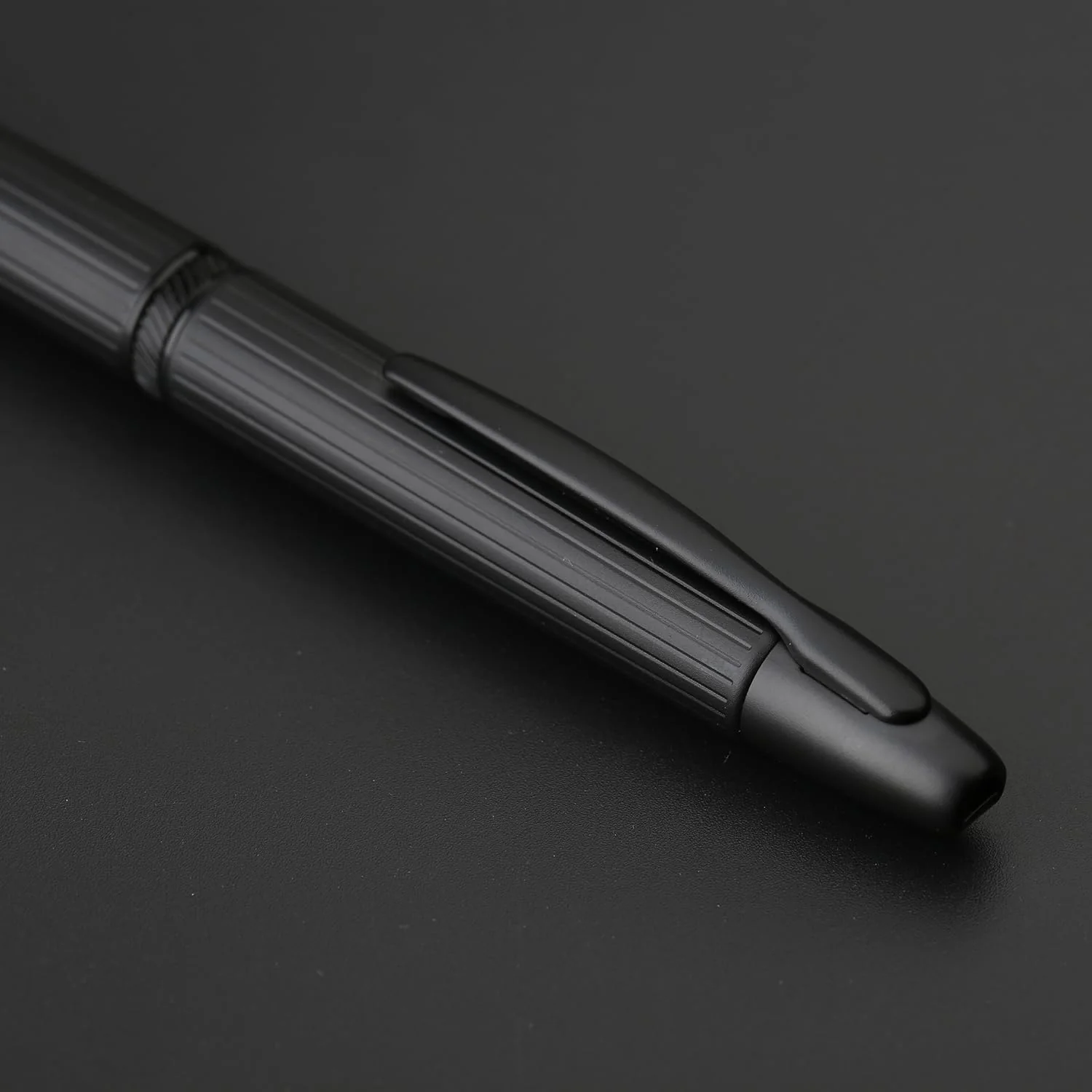 Moonman A1 Retractable Fountain Pen Extra Fine Nib with Box, Black Stripe Press Ink Pen with Converter for Writing (With Clip Version) - Image 3
