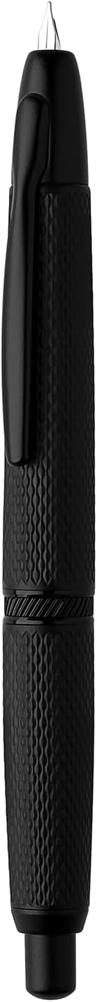 Moonman A1 Retractable Fountain Pen Extra Fine Nib with Box, Black Grid Press Pen with Converter for Writing (With Clip Version) - Image 2