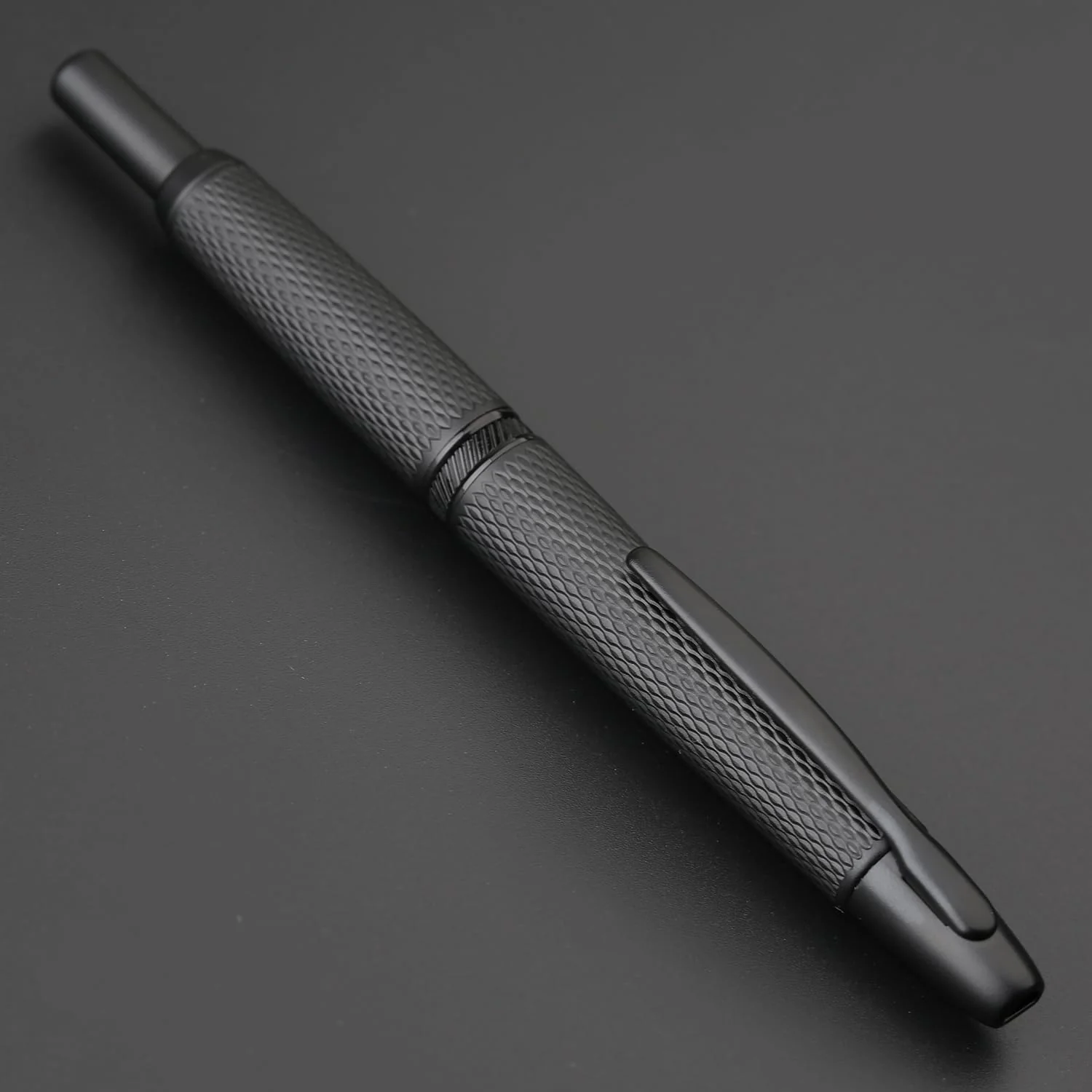 Moonman A1 Retractable Fountain Pen Extra Fine Nib with Box, Black Grid Press Pen with Converter for Writing (With Clip Version) - Image 4