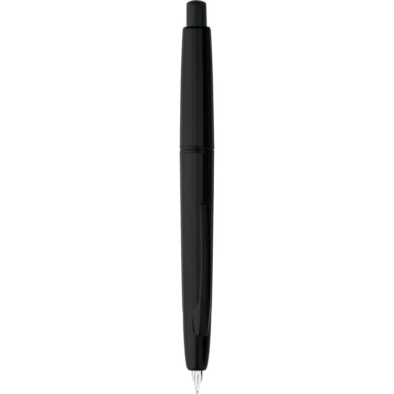Moonman A2 Retractable Fountain Pen Extra Fine Nib with Box, Press Black Resin Ink Pen with Converter Writing Set (Black Clip Version) - Image 2