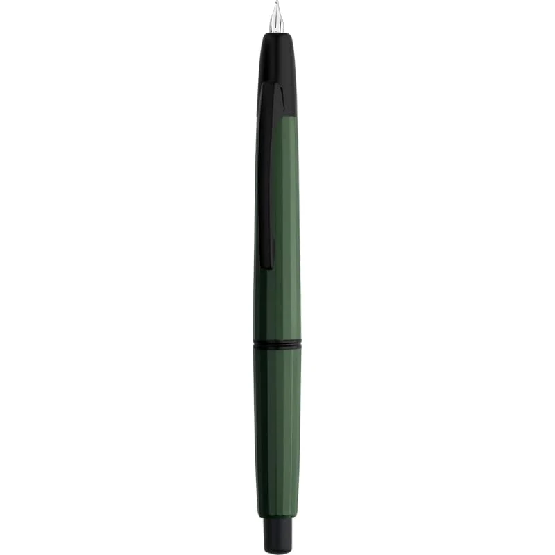 Moonman A2 Press Fountain Pen Extra Fine Nib with Box, Retractable Green Resin Ink Pen with Converter Writing Set (Black Clip Version) - Image 3