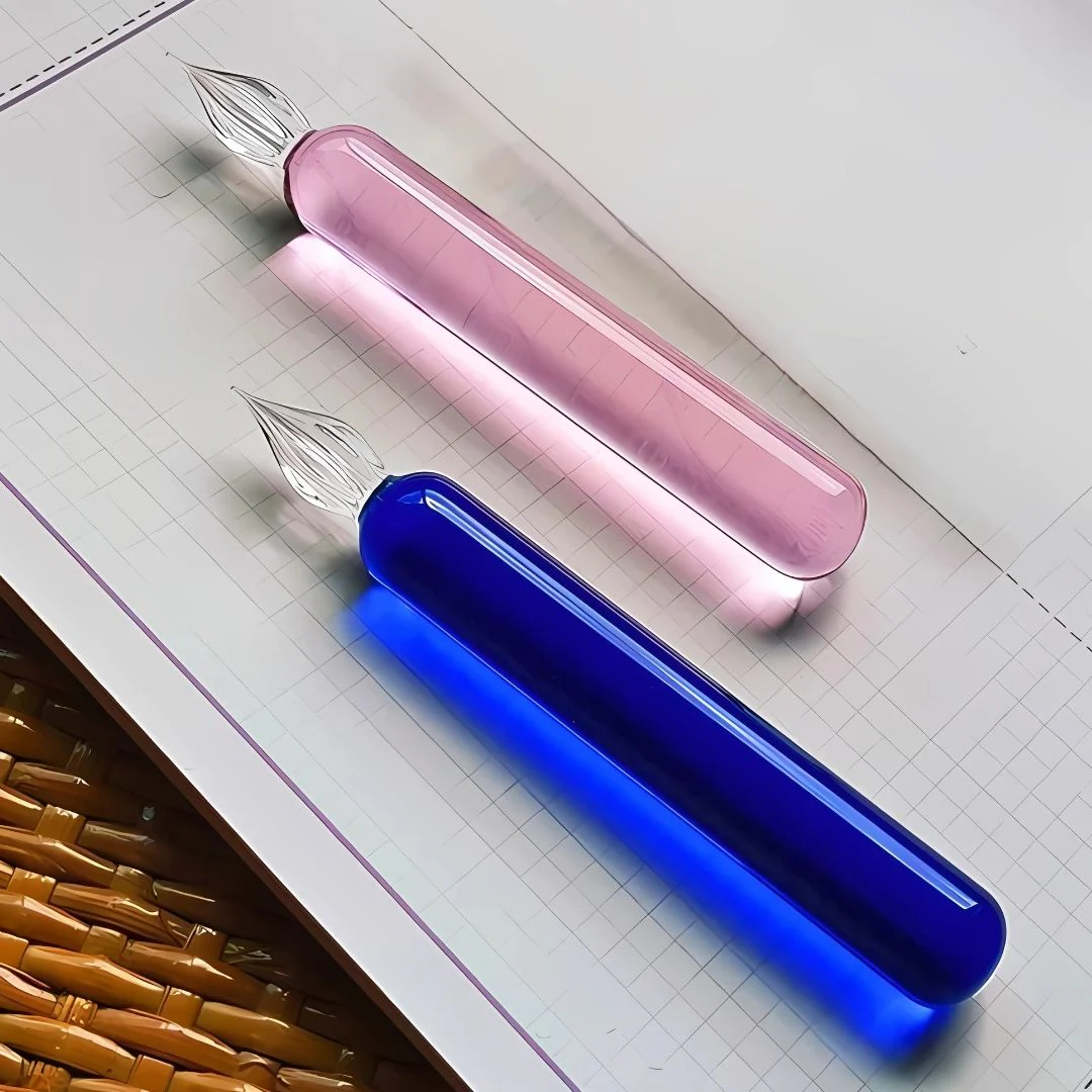 MAJOHN Crystal Glass Dip Pen – 0.5mm Fine Writing Width, Handmade Glass Nib, Solid Color Pink, Purple & Blue - Image 5