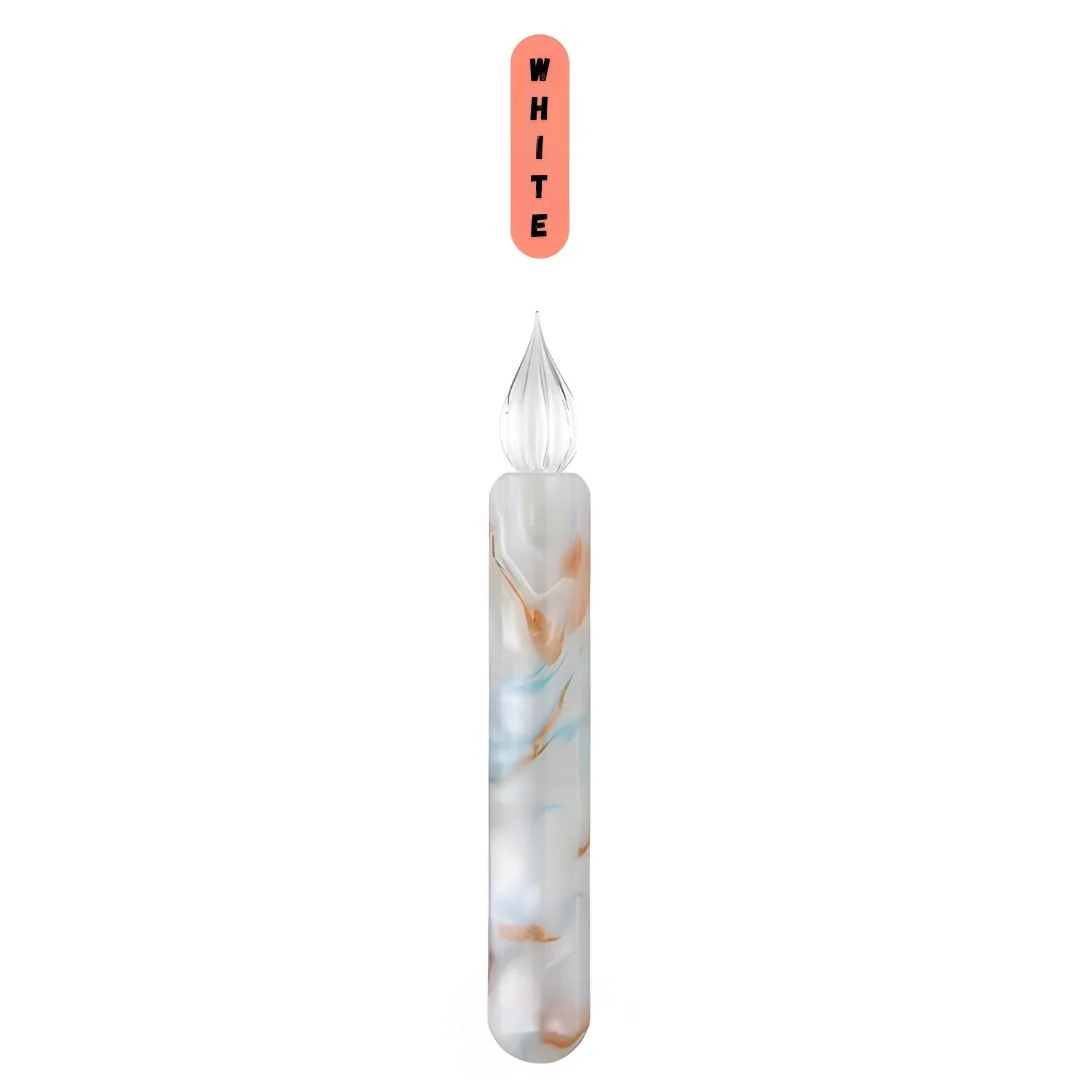MAJOHN Glaze White Resin Dip Pen – Fine 0.5mm Glass Nib, Handmade Artistic Calligraphy Pen - Image 3
