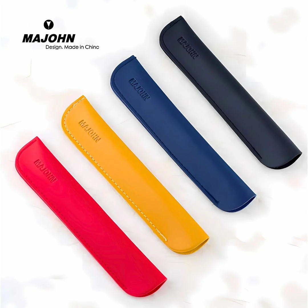 Majohn Portable Pen Case – Fiber Leather & Plastic Protective Cover for Fountain Pens, Safety Sleeve – Black, Blue, Yellow, Red, Green, Brown (1 Pc) - Image 7