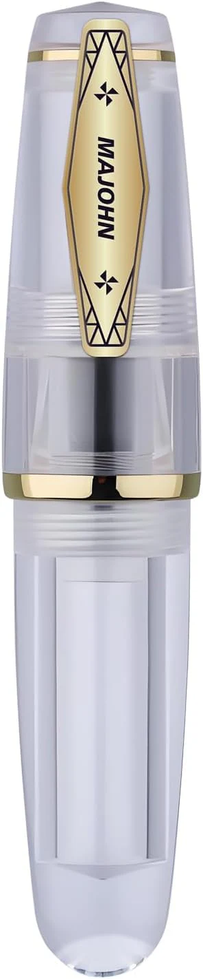 MAJOHN Q3 Mini Eyedropper Fountain Pen, Transparent Resin Short Pocket Pen, Iridium Fine Nib Large Capacity Writing Pen Case Set (Clear) - Image 7