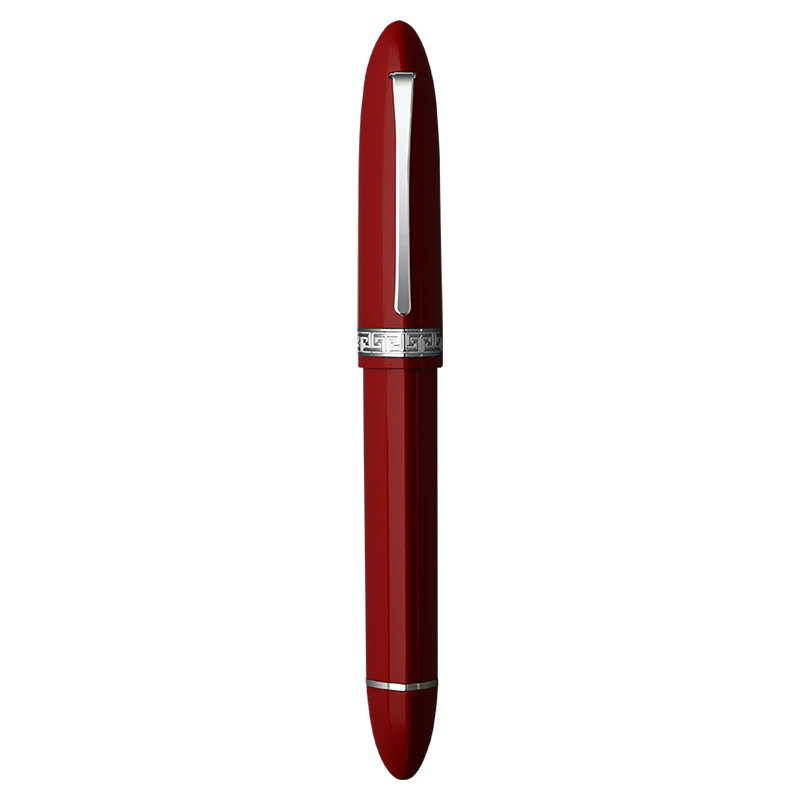 Moonman V60 Triangular Piston Fountain Pen – Ergonomic Fine Writing Instrument with Resin Body And Gift Box (Red With Silver Trim & Clip) - Image 11