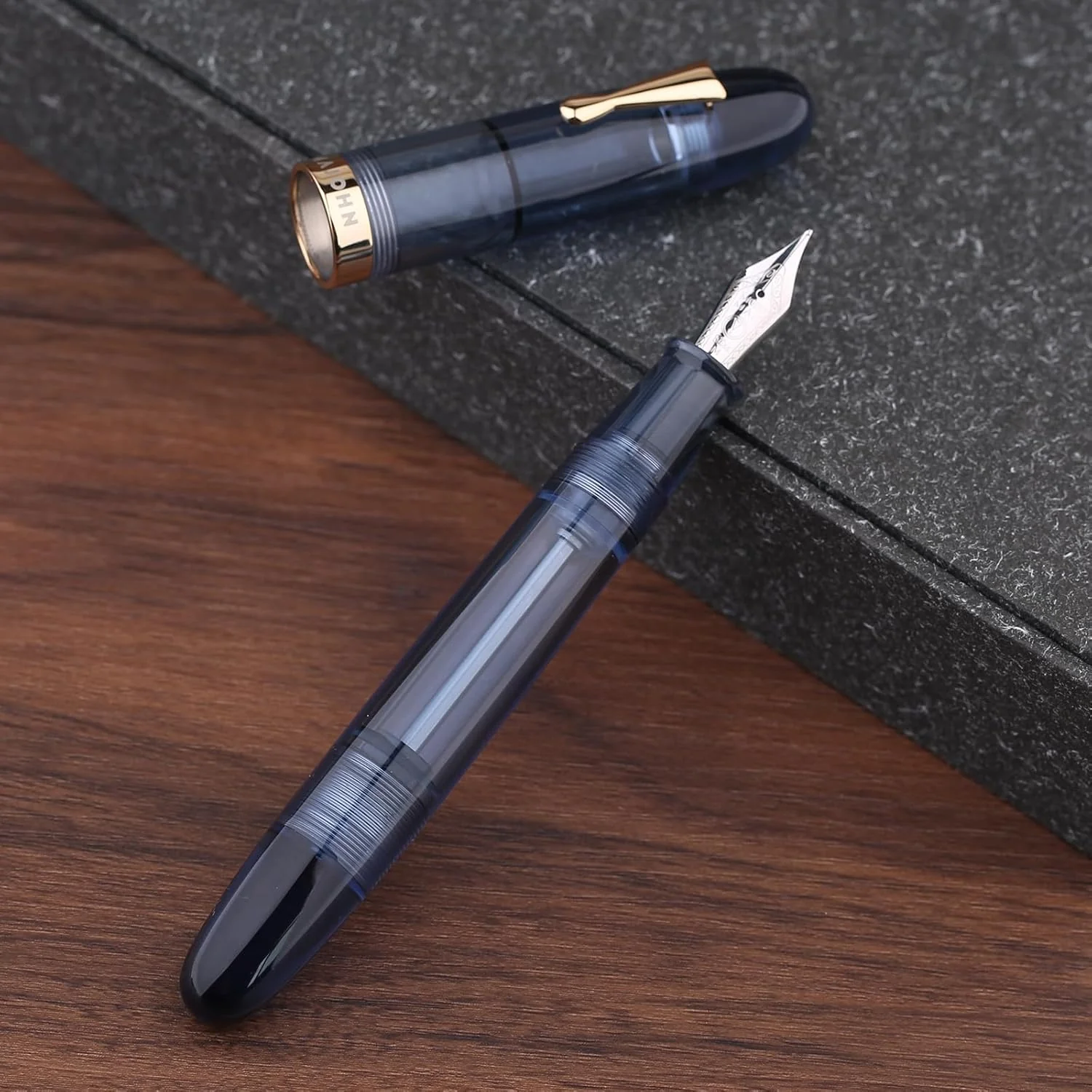 Moonman C4 Eyedropper Fountain Pen Extra Fine Nib, Transparent Acrylic Big Size Writing Pens for Office Business with Box (Extra Fine) - Image 6