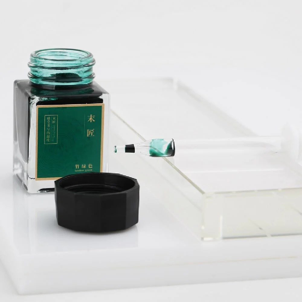 Moonman Fountain Pen Bottled Ink, Non Carbon, No Blocking, 20 ml Colour bottle Ink With Classic Designed Bottle (Bamboo Green) - Image 2