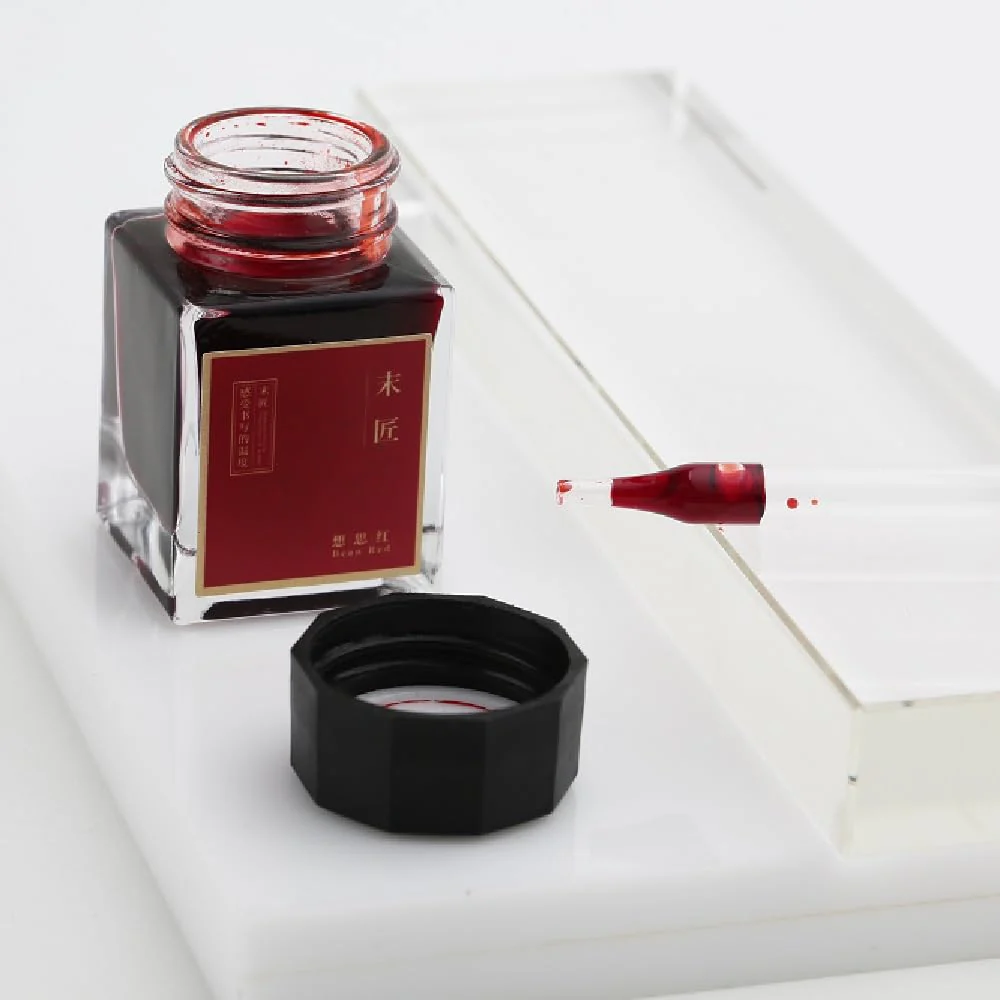 Moonman Fountain Pen Bottled Ink, Non Carbon, No Blocking, 20 ml Colour bottle Ink With Classic Designed Bottle (Bean Red) - Image 2