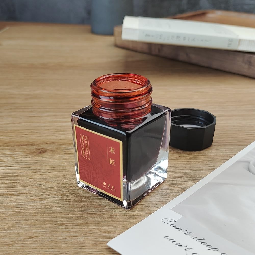 Moonman Fountain Pen Bottled Ink, Non Carbon, No Blocking, 20 ml Colour bottle Ink With Classic Designed Bottle (Bean Red) - Image 5
