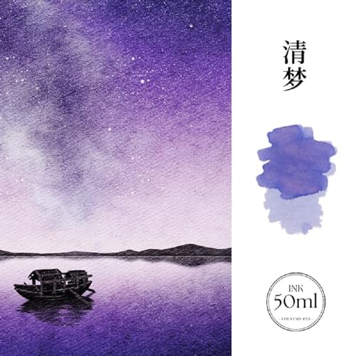 Moonman Purple 50ml Glass Bottle Fountain Pen Colour Ink No Blocking Non Carbon Dye Classic Designed Bottle Ink - Image 2