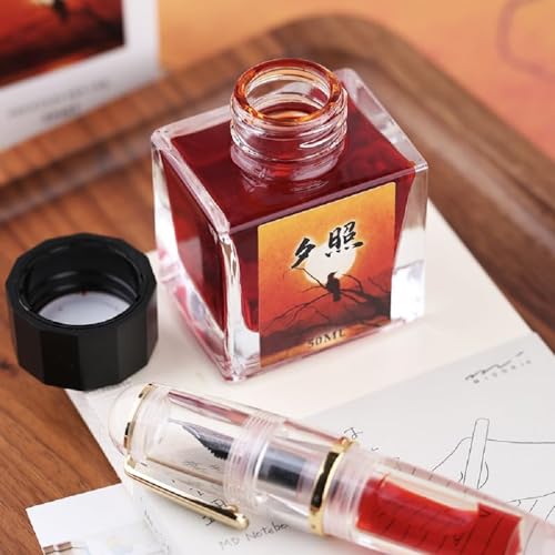 Moonman Yellow 50ml Glass Bottle Fountain Pen Colour Ink No Blocking Non Carbon Dye Classic Designed Bottle Ink - Image 2