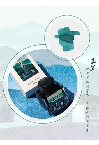 Moonman Grass Green 50ml Glass Bottle Fountain Pen Colour Ink No Blocking Non Carbon Dye Classic Designed Bottle Ink - Image 2