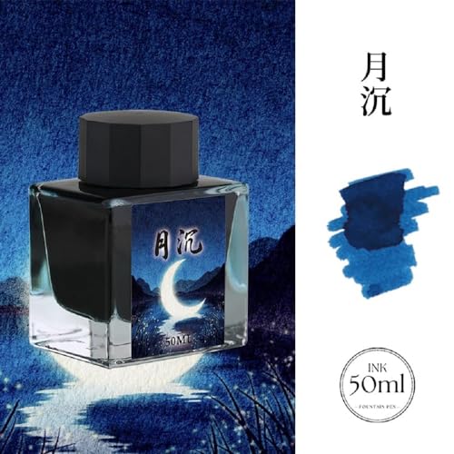 Moonman Dark Blue 50ml Glass Bottle Fountain Pen Colour Ink No Blocking Non Carbon Dye Classic Designed Bottle Ink - Image 2