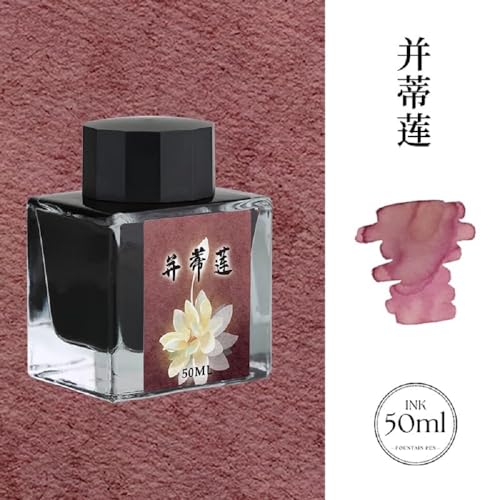 Moonman Red Pink 50ml Glass Bottle Fountain Pen Colour Ink No Blocking Non Carbon Dye Classic Designed Bottle Ink - Image 2